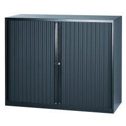 Bisley Rollladenschrank Euro 2 Fachböden Schwarz 1.200 x 430 x 1.030 mm