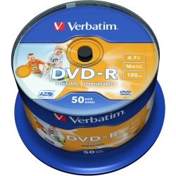 VERBATIM DVD-R Spindle 4.7GB 43533 1-16x fullprint o.L 50 Pcs