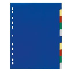 DURABLE Blanko Register DIN A4 Überbreite Farbig Sortiert Mehrfarbig 10-teilig PP (Polypropylen) Portrait A4+ 11 Löcher 6747