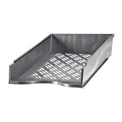 Bene Briefablage 60100 DIN A4 Polystyrol Metallic Silber 25,5 x 37 x 6,5 cm