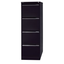 Bisley Hängeregistraturschrank 4 Schubladen Schwarz 413 x 622 x 1.321 mm