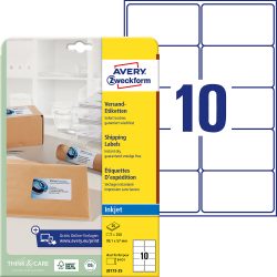 AVERY Zweckform Adressetiketten J8173-25 Selbsthaftend A4 Weiss 99,1 x 57 mm 10 Blatt à 25 Etiketten