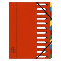 Exacompta Ordnungsmappe HARMONIKA® Exactive® DIN A4 Rot Manilakarton 12 Fächer 24 x 32 cm