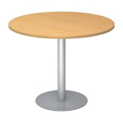 Hammerbacher Säulentisch Buche, Silber Melaminharzbeschichtete Spanplatte STF10 1.000 x 745 mm