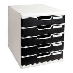 Exacompta Schubladenbox Modulo Polysteren Lichtgrau, Schwarz 28,8 x 35 x 32 cm