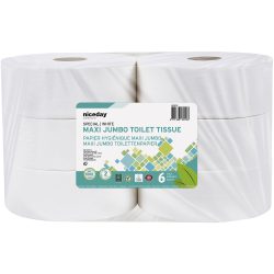 Niceday Professional 2 lagiges Toilettenpapier Standard 6 Rollen mit 1180 Blatt