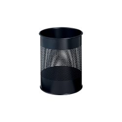 DURABLE Papierkorb Schwarz Metall perforiert (16,5 cm breit) 28 x 34 x 31,5 cm