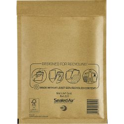 Mail Lite Luftpolster-Versandtaschen D/1 180 (B) x 260 (H) mm Abziehstreifen Goldgelb 100 Stück