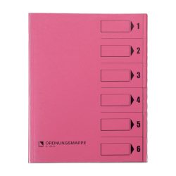 Bene Ordnungsmappe DIN A4 Rosa Hartpappe (RC) 6-teilig 24,4 x 31,2 cm