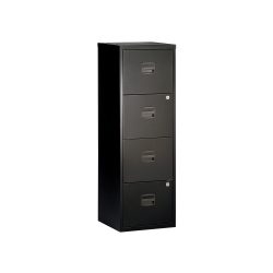 Bisley Hängeregistraturschrank 4 Auszüge Schwarz 413 x 400 x 1.283 mm