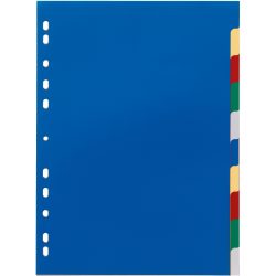 DURABLE Blanko Register DIN A4 Farbig Sortiert Mehrfarbig 10-teilig PP (Polypropylen) Portrait A4 11 Löcher 6740