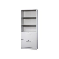 Hammerbacher Regalschrank 2 Fachböden Matrix Lichtgrau 800 x 420 x 2.004 mm