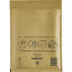 Mail Lite Luftpolster-Versandtaschen D/1 180 (B) x 260 (H) mm Abziehstreifen Goldgelb 10 Stück