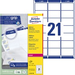 AVERY ZWECKFORM Adressetiketten 63,5x38,1mm L7160-100 weiss 2100 Stk./100 Blatt