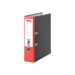 Viking Ordner A4 Hoch 80 mm Rot, Schwarz 2 Ringe Pappkarton Wolkenmarmor Hochformat