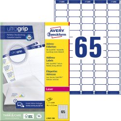 AVERY Zweckform UltraGrip Mini Adressetiketten selbstklebend 38,1 x 21,2 mm Weiss Rechteckig 100 Blatt à 65 Etiketten