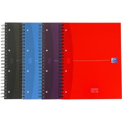 OXFORD Office Essentials Notizbuch DIN A4+ Liniert Spiralbindung Pappe Farbig sortiert Perforiert 240 Seiten 5 Stück à 120 Blatt