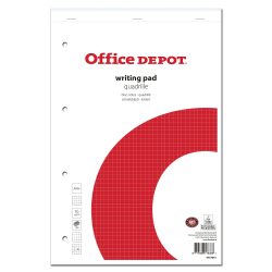 Office Depot Notizblock DIN A4+ Kariert Geheftet Papier Weiß Perforiert 200 Seiten