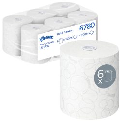 Kleenex Ultra Falthandtücher Gerollt Weiss 2-lagig 6780 6 Rollen à 600 Blatt