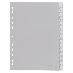 DURABLE Blanko Register DIN A4 Grau 15-teilig PP (Polypropylen) Portrait A4 11 Löcher 6442