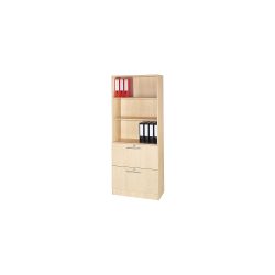 Hammerbacher Regalschrank Melaminharzbeschichtete Spanplatte Matrix 3 Ahorn 800 x 420 x 2.004 mm