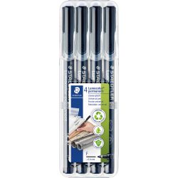 Staedtler Permanentmarker Lumocolor permanent compact DRY SAFE Schwarz wasserfest: Ja 318-9WP4HZ