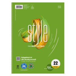 Ursus Green Notebook DIN A4 Kariert Spiralbindung Papier Grün Nicht perforiert Recycled 160 Seiten
