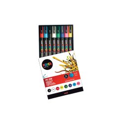 POSCA Farbmarker PC-3M Rundspitze Farbig assortiert 8 Stück