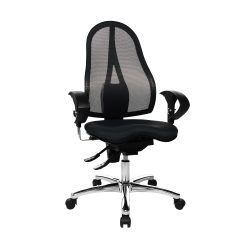 TOPSTAR Ergonomischer Bürostuhl Sitness® 15 Netzstoff, Stoff Schwarz