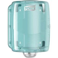 Tork Maxi Innenabrollungsspender Weiss und Türkis W2, Robustes Design, Performance Linie, 44,7 cm × 32,8 cm × 30,2 cm, 653000