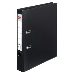herlitz maX.file Ringbuch DIN A4 50 mm Schwarz 2 Ringe Pappkarton, PP (Polypropylen) Texturiert Hochformat