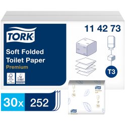 Tork 2 lagiges Toilettenpapier gefaltet T3 Premium 30 Pack mit 252 Blatt