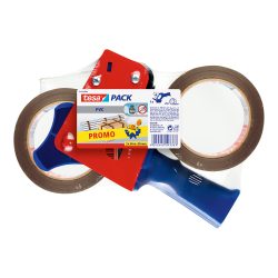 tesa Packbandabroller tesapack PVC Blau, Rot 199 mm (B) x 66 m (L) Kunststoff, Metall 4120