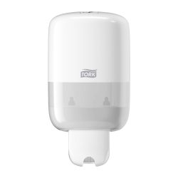 Tork Mini Seifenspender für Flüssigseife, Shampoo, Lotion und Toilettensitzreiniger - 561000 - Kompaktes, sparsames S2 Spender-System, weiss