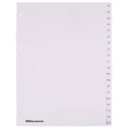 Office Depot Register DIN A4 Weiß 20-teilig 4-fach Kunststoff A - Z