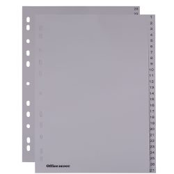 Office Depot Register DIN A4 Grau 54-teilig 11-fach Kunststoff 1 bis 54