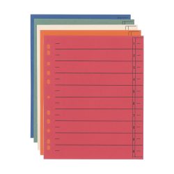 Niceday 1 bis 10 Register Recycelt 100% DIN A4 Überbreite Farbig Sortiert 10-teilig Pappkarton Rechteckig 11 Löcher 100 Stück