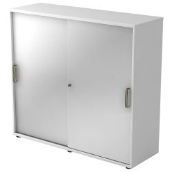 Hammerbacher Schiebetürenschrank 3FH SG Weiß, Silber 1.200 x 400 x 1.100 mm