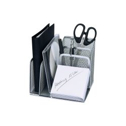 Wedo Schreibtisch-Organizer Mesh 65554, silber, 4 Fächer, 158x145x135mm