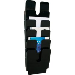 DURABLE Wandprospekthalter FlexiPlus A4 Schwarz 6 Stück
