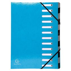 Exacompta Fächermappe 53927E DIN A4 Pressspankarton Gummiband 24,5 (B) x 32 (H) cm Türkis