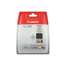 Canon CLI-551BK/C/M/Y Original Tintenpatrone 6509B009 Schwarz, Cyan, Magenta, Gelb 4 Stück Multipack
