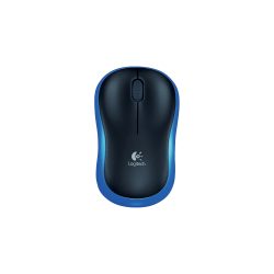 Logitech Kabellose Ergonomische Optische Maus M185 Für Rechts- und Linkshänder USB-A Nano Receiver Schwarz, Blau