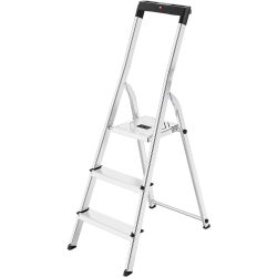 Hailo Stufenleiter L40 Easyclix Silber 3 Stufen 43 x 136 cm