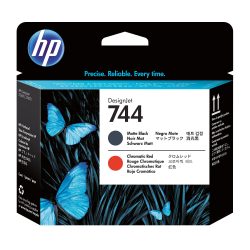 HP 744 DesignJet Druckkopf Mattschwarz/Chromatisches Rot