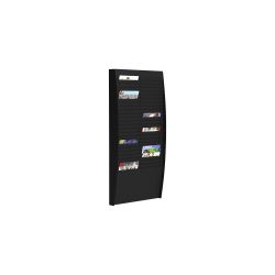 Paperflow wandmontierbarer Doppelter Prospektständer A4 273 x 129 x 1120 mm Schwarz