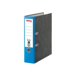 Viking Ordner A4 Hoch 80 mm Blau, Schwarz 2 Ringe Pappkarton Wolkenmarmor Hochformat