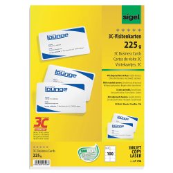 SIGEL Visitenkarten 85x55mm LP798 weiss, 225g 100 St&uuml;ck