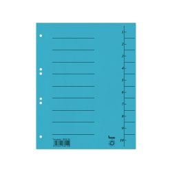 Bene Trend 1 bis 10 Trennblätter DIN A4 Blau 10-teilig Pappkarton 6 Löcher 50 Stück