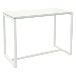Paperflow Rechteckiger Stehtisch mit weißer Melaminplatte und weißem Gestell easyDesk 1500 x 750 x 1100mm